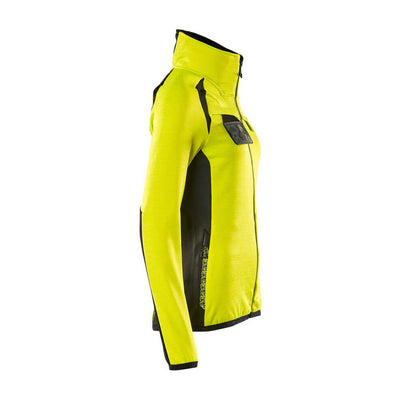 Mascot Fleece Jumper with zip 19453-316 Left #colour_hi-vis-yellow-black