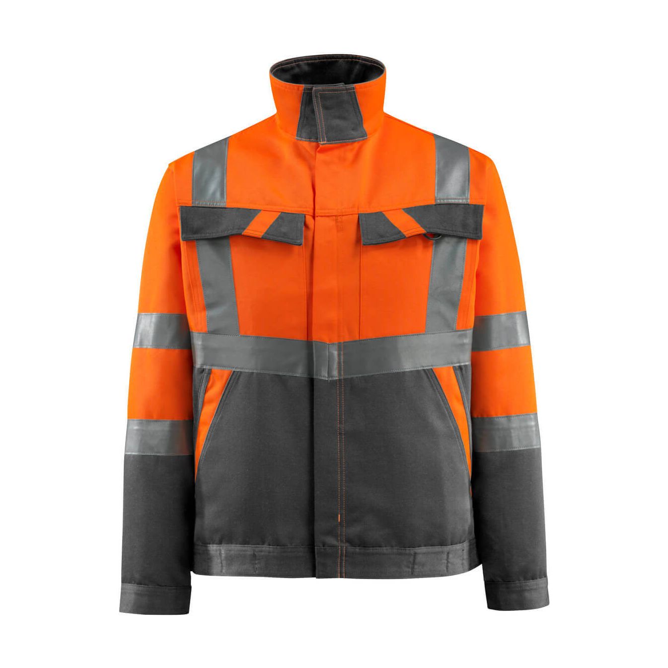 Mascot Forster Hi-Vis Jacket 15909-948 Front #colour_hi-vis-orange-dark-anthracite-grey
