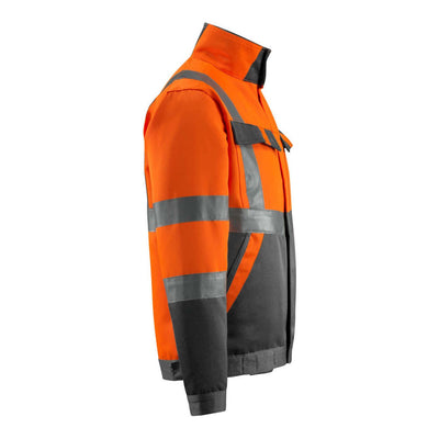Mascot Forster Hi-Vis Jacket 15909-948 Left #colour_hi-vis-orange-dark-anthracite-grey