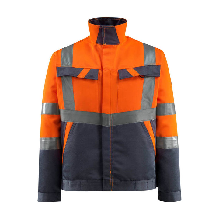 Mascot Forster Hi-Vis Jacket 15909-948 Front #colour_hi-vis-orange-dark-navy-blue