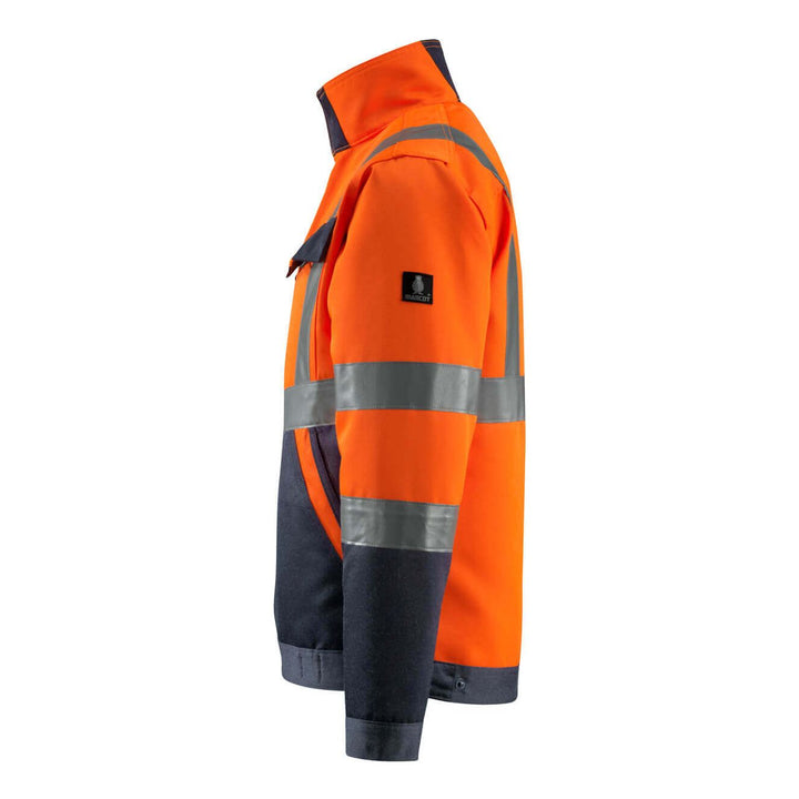 Mascot Forster Hi-Vis Jacket 15909-948 Right #colour_hi-vis-orange-dark-navy-blue