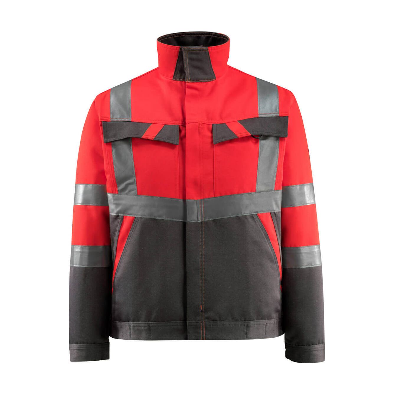 Mascot Forster Hi-Vis Jacket 15909-948 Front #colour_hi-vis-red-dark-anthracite-grey