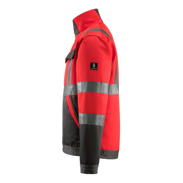 Mascot Forster Hi-Vis Jacket 15909-948 Right #colour_hi-vis-red-dark-anthracite-grey