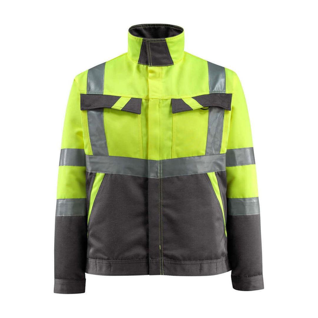 Mascot Forster Hi-Vis Jacket 15909-948 Front #colour_hi-vis-yellow-dark-anthracite-grey