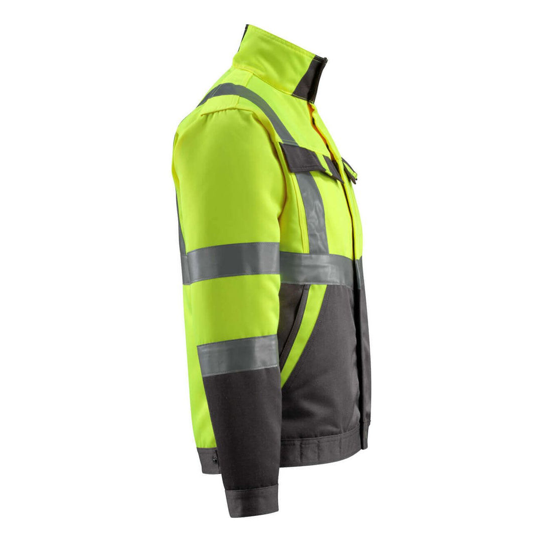 Mascot Forster Hi-Vis Jacket 15909-948 Left #colour_hi-vis-yellow-dark-anthracite-grey