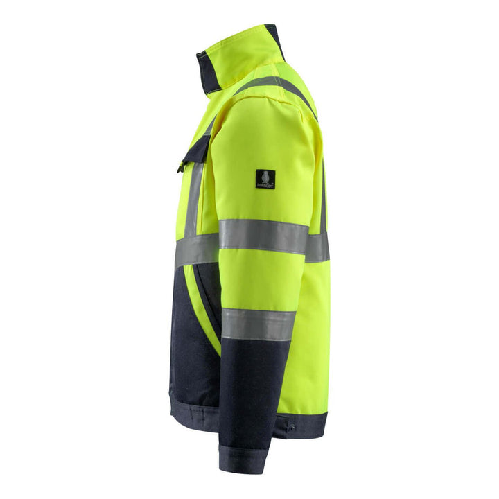 Mascot Forster Hi-Vis Jacket 15909-948 Right #colour_hi-vis-yellow-dark-navy-blue