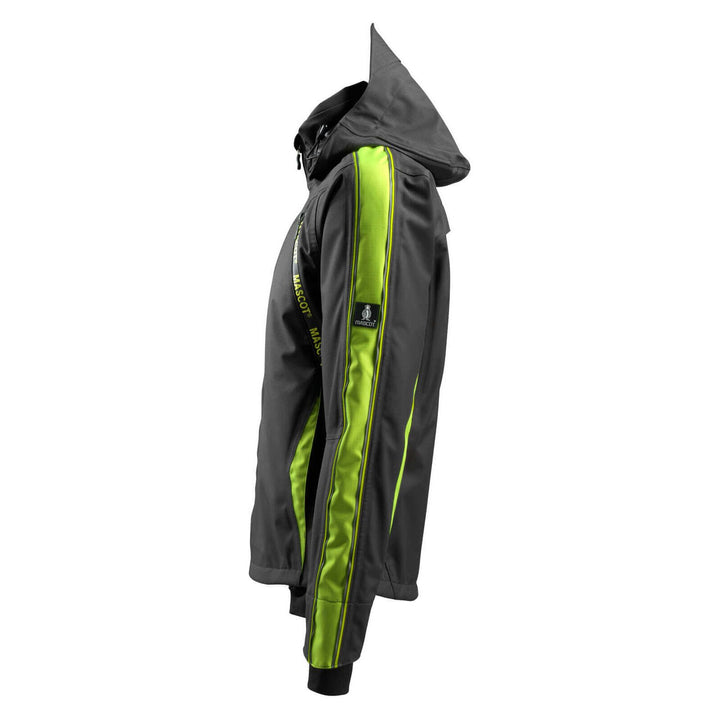 Mascot Gandia Shell Jacket Breathable-Waterproof 15001-222 Right #colour_black-hi-vis-yellow