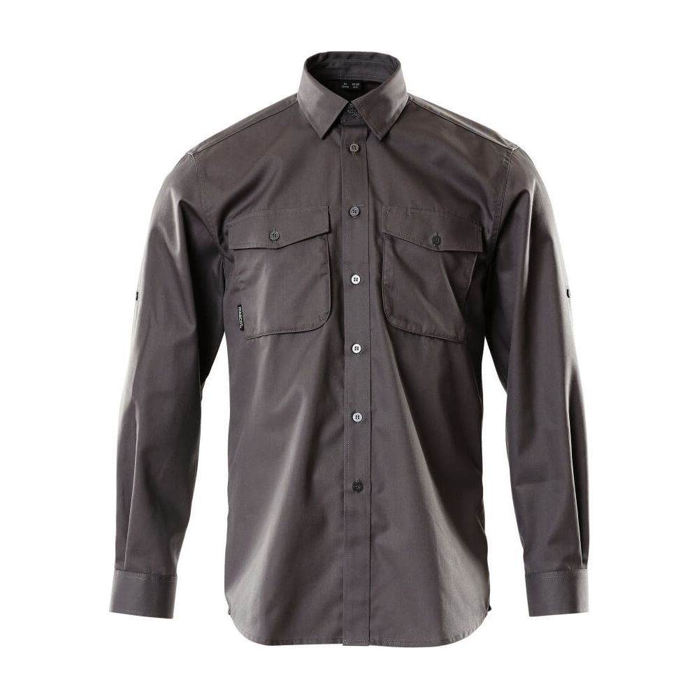 Mascot Greenwood Shirt Buttoned Collar 12004-530 Front #colour_dark-anthracite-grey