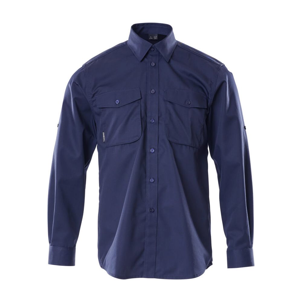 Mascot Greenwood Shirt Buttoned Collar 12004-530 Front #colour_navy-blue