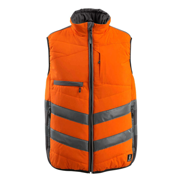 Mascot Grimsby Hi-Vis Winter Gilet 15565-249 Front #colour_hi-vis-orange-dark-anthracite-grey