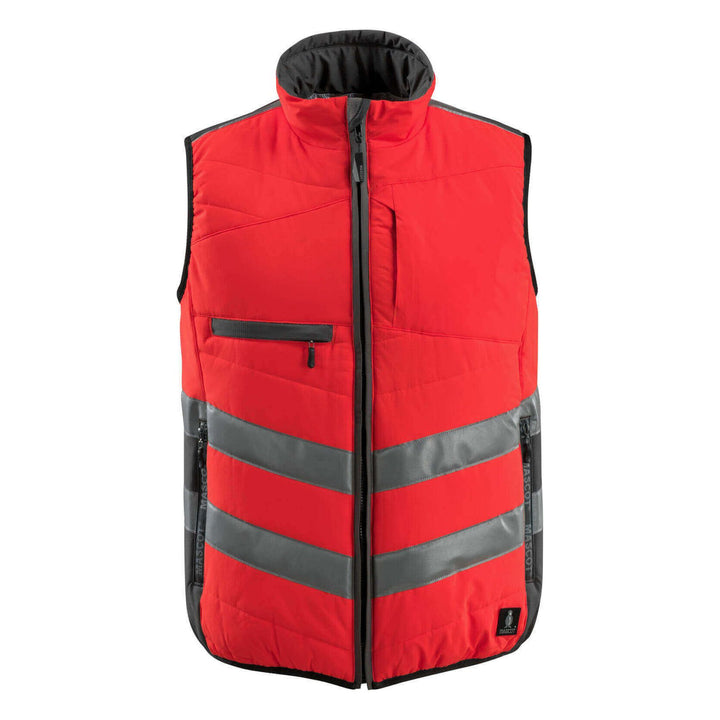 Mascot Grimsby Hi-Vis Winter Gilet 15565-249 Front #colour_hi-vis-red-dark-anthracite-grey