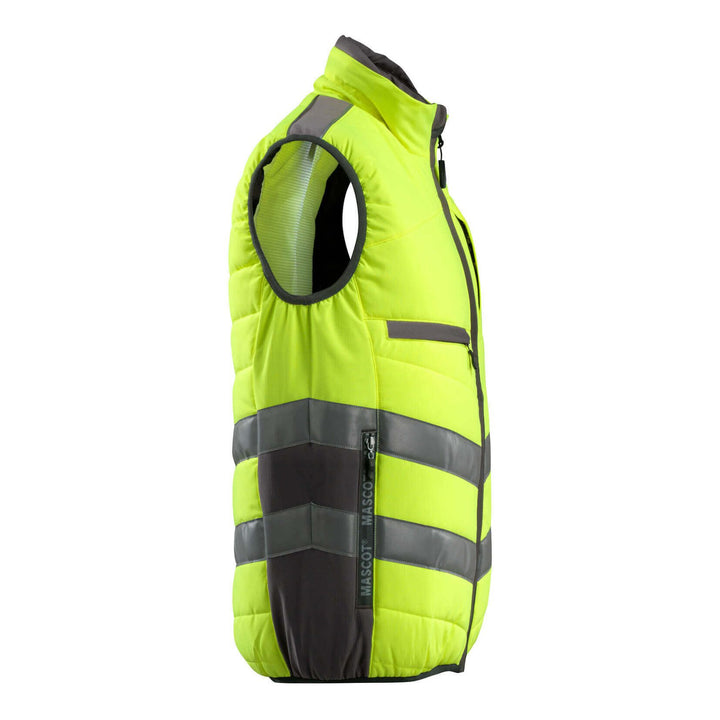 Mascot Grimsby Hi-Vis Winter Gilet 15565-249 Left #colour_hi-vis-yellow-dark-anthracite-grey