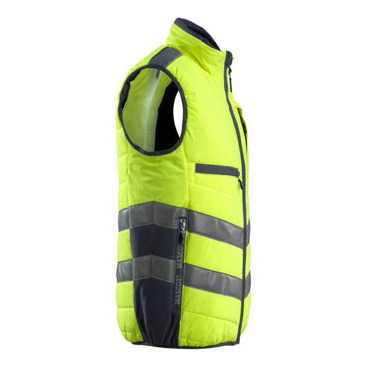 Mascot Grimsby Hi-Vis Winter Gilet 15565-249 Left #colour_hi-vis-yellow-dark-navy-blue