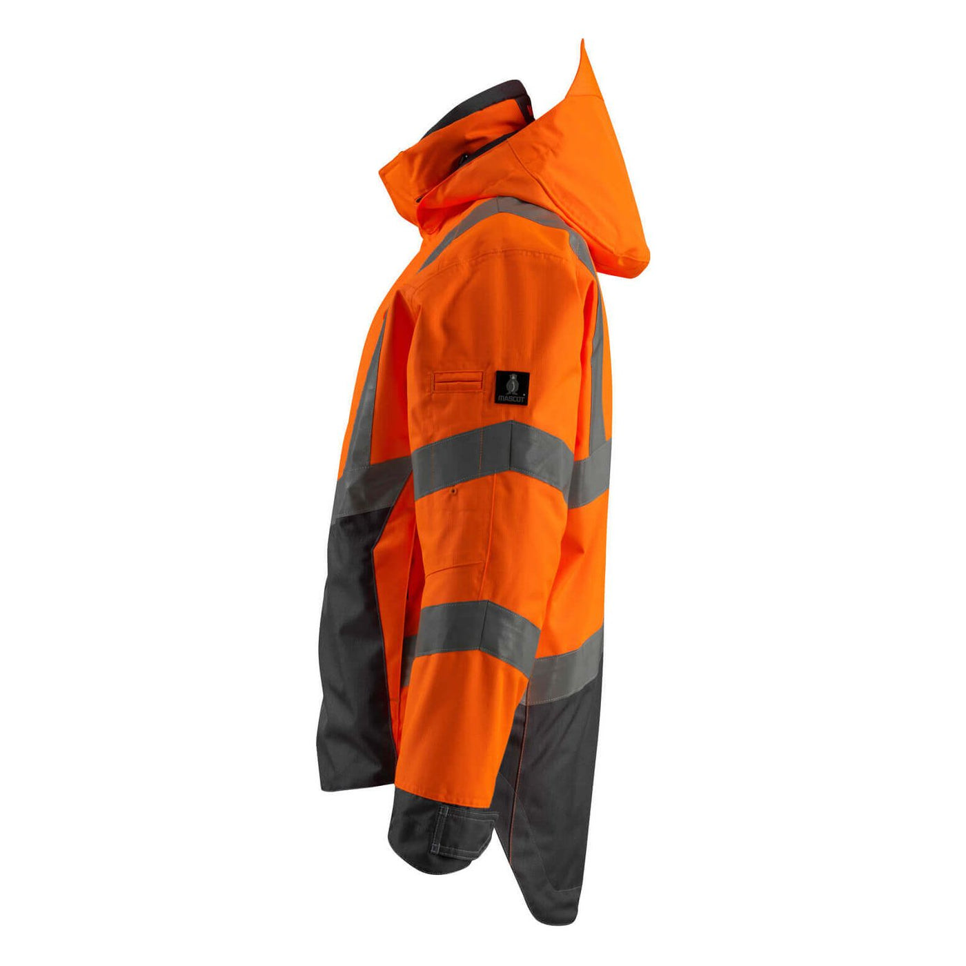 Mascot Harlow Hi-Vis Shell Jacket 15501-231 Right #colour_hi-vis-orange-dark-anthracite-grey