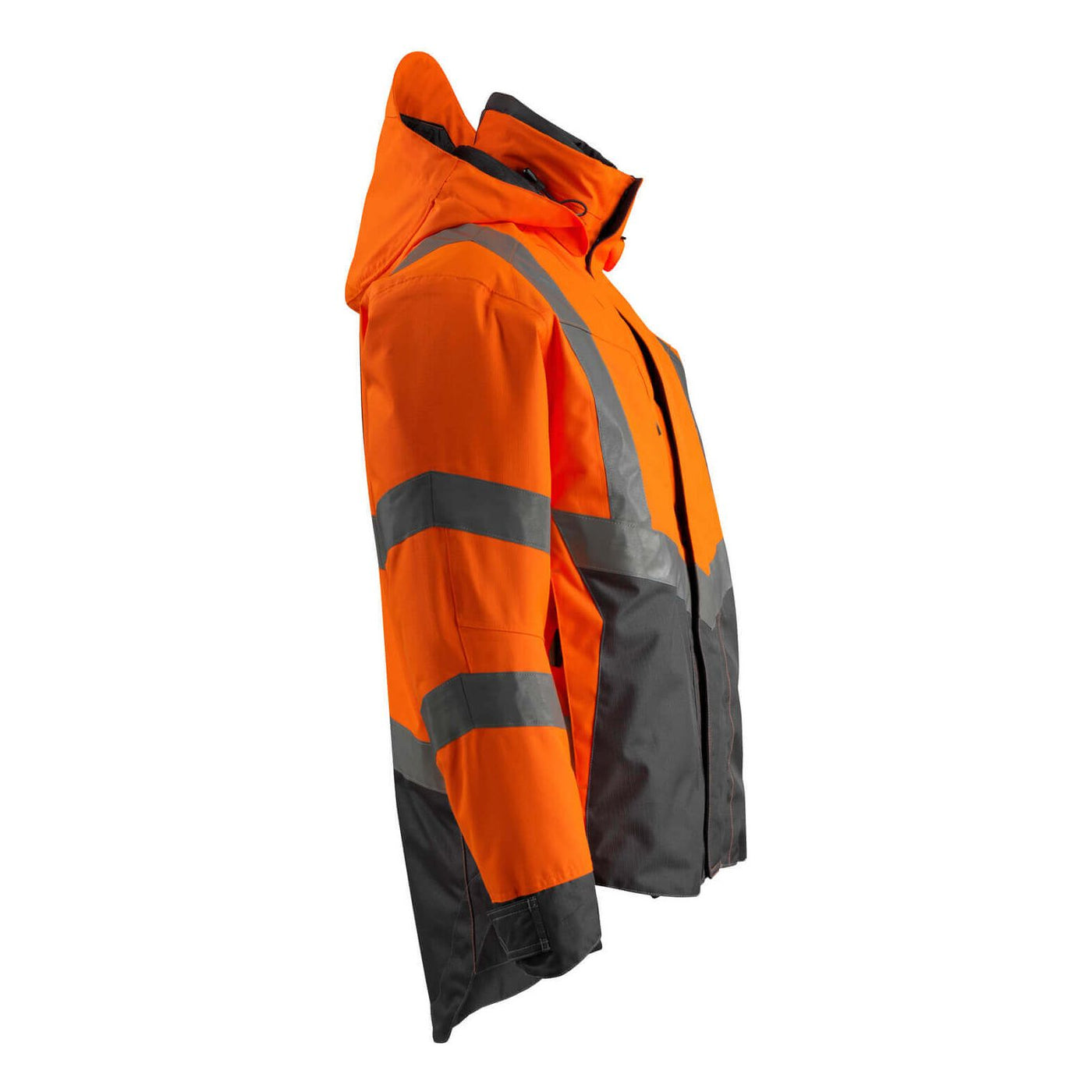 Mascot Harlow Hi-Vis Shell Jacket 15501-231 Left #colour_hi-vis-orange-dark-anthracite-grey