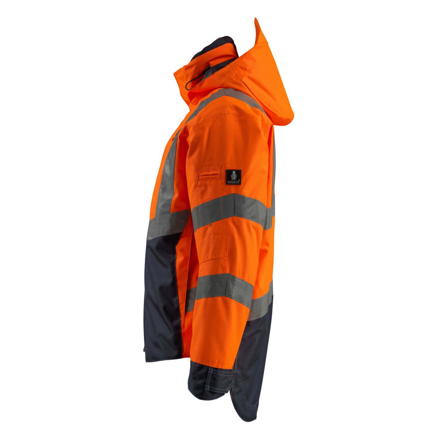 Mascot Harlow Hi-Vis Shell Jacket 15501-231 Right #colour_hi-vis-orange-dark-navy-blue