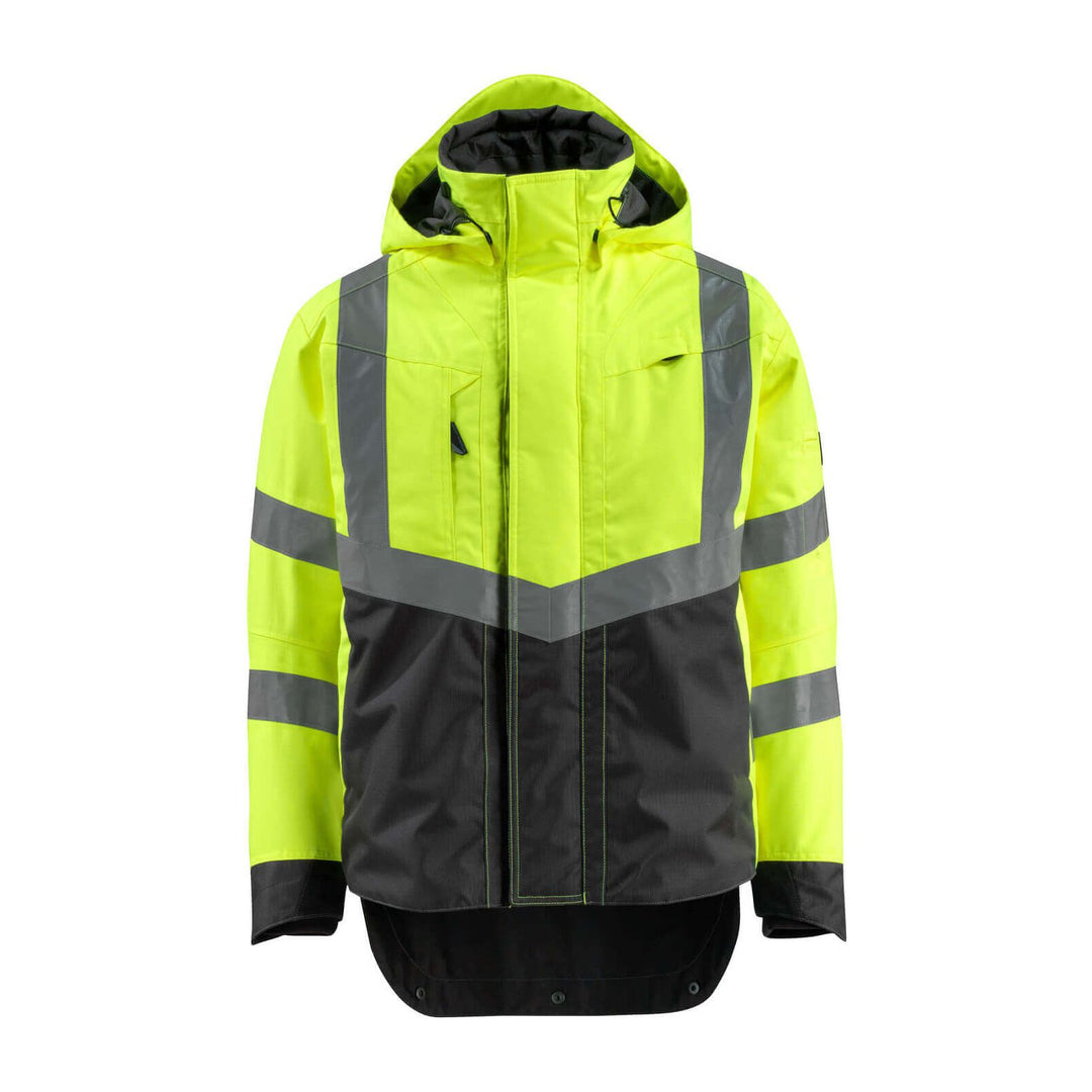 Mascot Harlow Hi-Vis Shell Jacket 15501-231 Front #colour_hi-vis-yellow-black