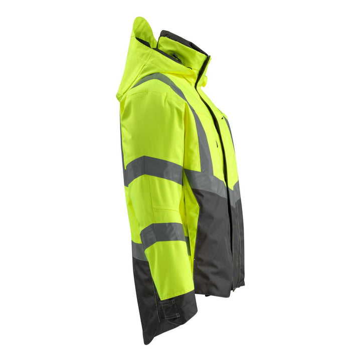 Mascot Harlow Hi-Vis Shell Jacket 15501-231 Left #colour_hi-vis-yellow-dark-anthracite-grey