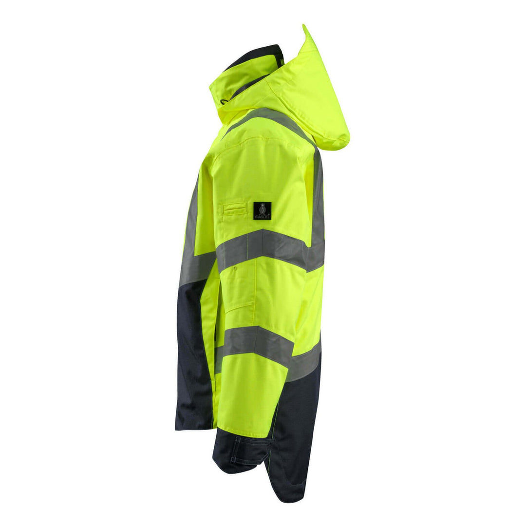 Mascot Harlow Hi-Vis Shell Jacket 15501-231 Right #colour_hi-vis-yellow-dark-navy-blue