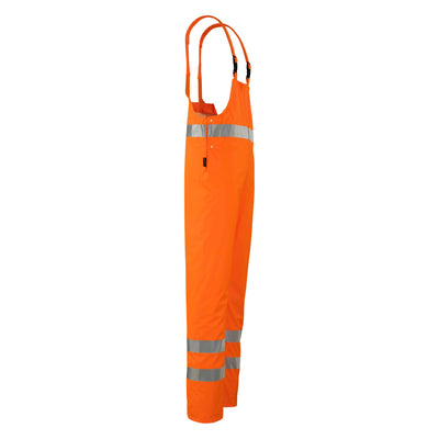Mascot Hartberg Hi-Vis Rain Bib Brace Overall 50103-814 Left #colour_hi-vis-orange