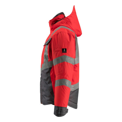 Mascot Hastings Hi-Vis Winter Jacket 15535-231 Right #colour_hi-vis-red-dark-anthracite-grey