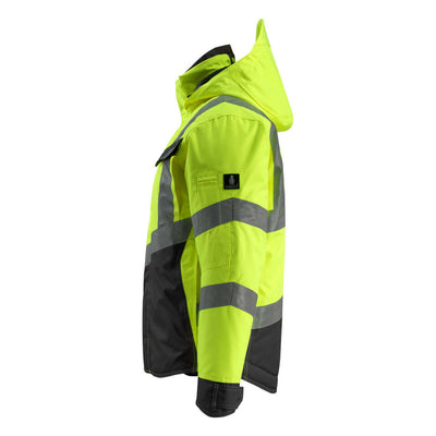 Mascot Hastings Hi-Vis Winter Jacket 15535-231 Right #colour_hi-vis-yellow-black