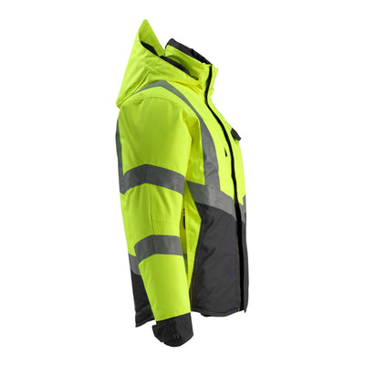 Mascot Hastings Hi-Vis Winter Jacket 15535-231 Left #colour_hi-vis-yellow-black