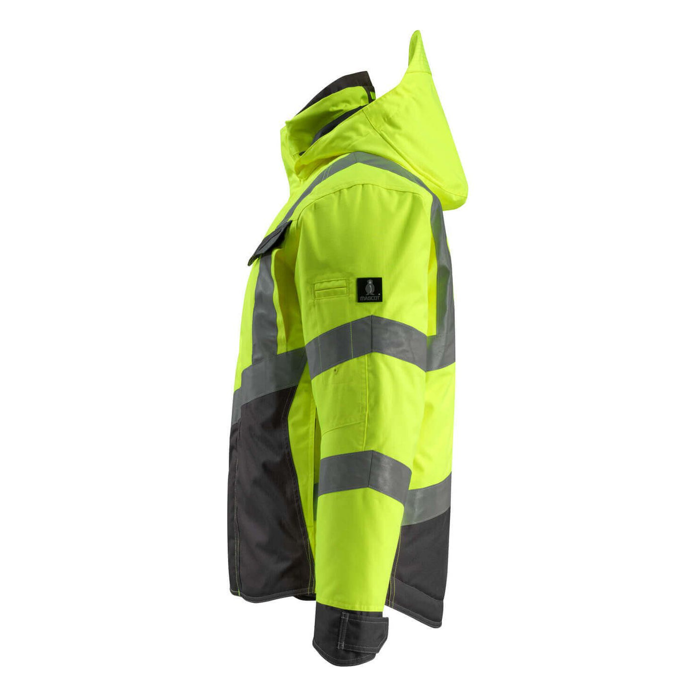 Mascot Hastings Hi-Vis Winter Jacket 15535-231 Right #colour_hi-vis-yellow-dark-anthracite-grey