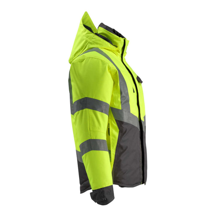 Mascot Hastings Hi-Vis Winter Jacket 15535-231 Left #colour_hi-vis-yellow-dark-anthracite-grey