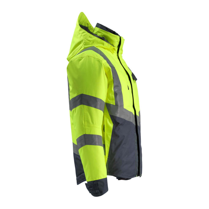 Mascot Hastings Hi-Vis Winter Jacket 15535-231 Left #colour_hi-vis-yellow-dark-navy-blue