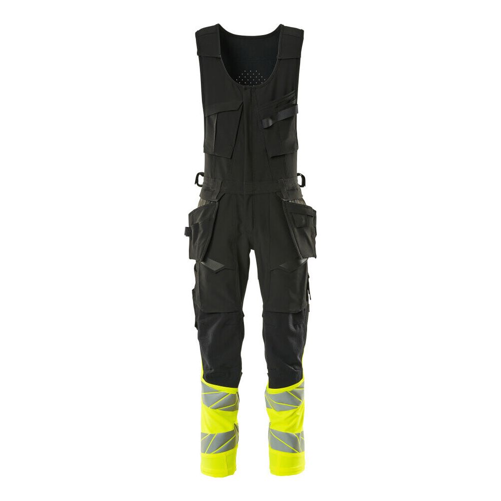 Mascot Hi-Vis Combi suit 19169-711 Front #colour_black-hi-vis-yellow