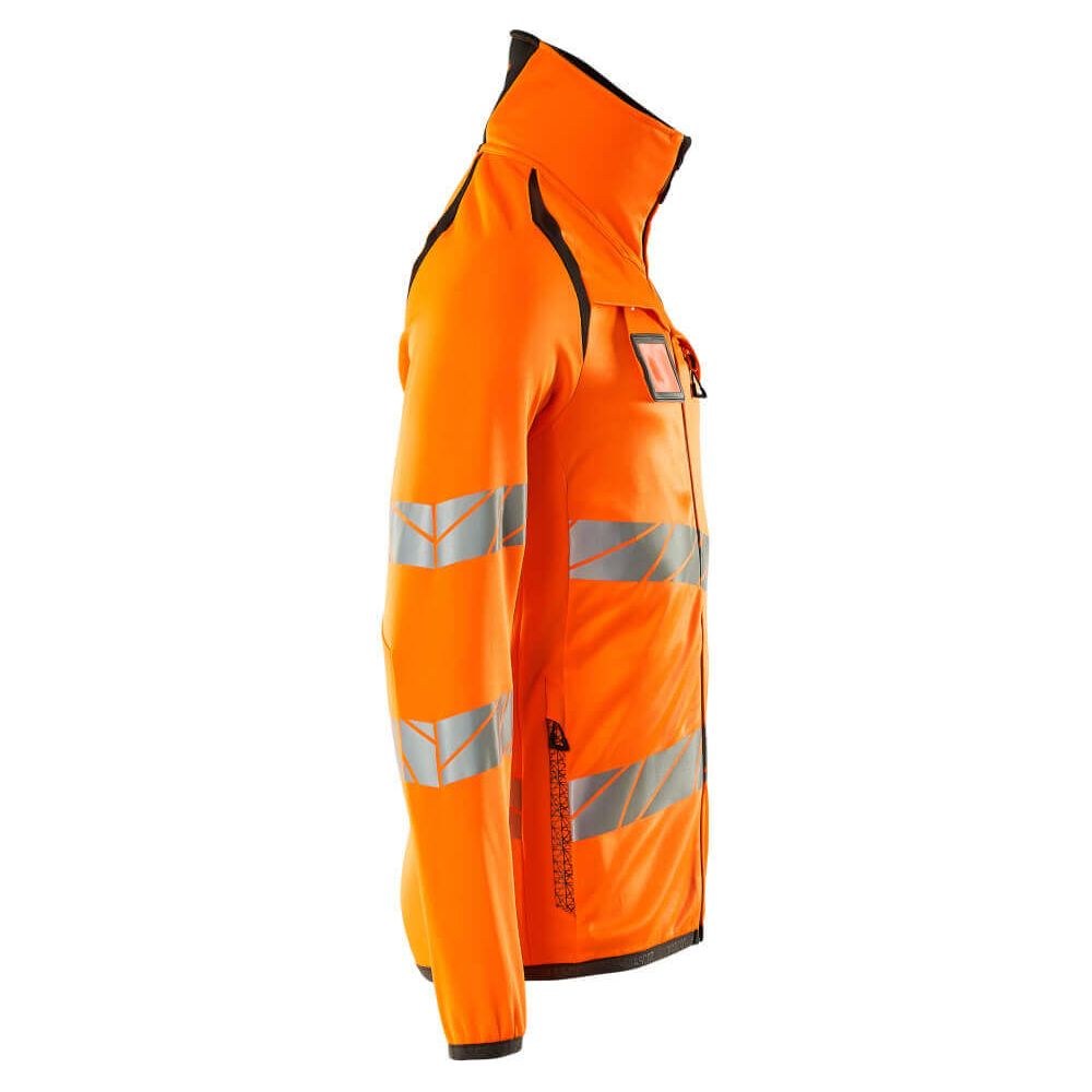 Mascot Hi-Vis Fleece Jumper with zip 19103-315 Left #colour_hi-vis-orange-dark-anthracite-grey