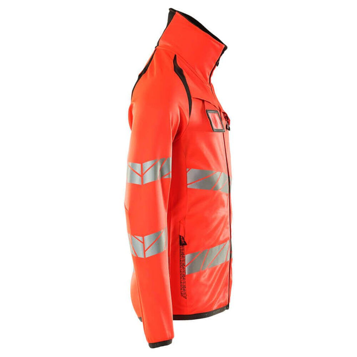 Mascot Hi-Vis Fleece Jumper with zip 19103-315 Left #colour_hi-vis-red-dark-anthracite-grey