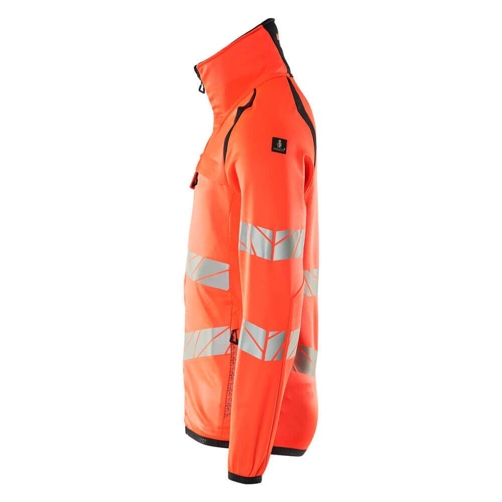 Mascot Hi-Vis Fleece Jumper with zip 19103-315 Right #colour_hi-vis-red-dark-navy-blue