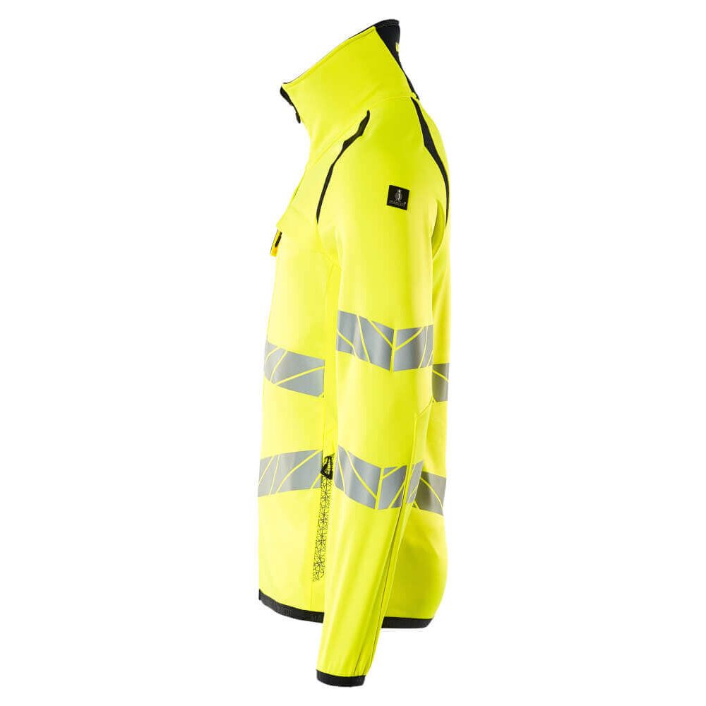 Mascot Hi-Vis Fleece Jumper with zip 19103-315 Right #colour_hi-vis-yellow-dark-navy-blue