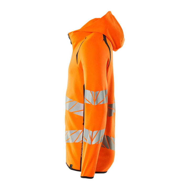 Mascot Hi-Vis Hoodie with zipper 19284-781 Right #colour_hi-vis-orange-dark-navy-blue