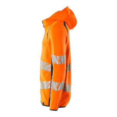 Mascot Hi-Vis Hoodie with zipper 19284-781 Right #colour_hi-vis-orange-dark-petroleum