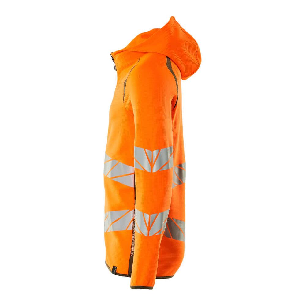 Mascot Hi-Vis Hoodie with zipper 19284-781 Right #colour_hi-vis-orange-moss-green