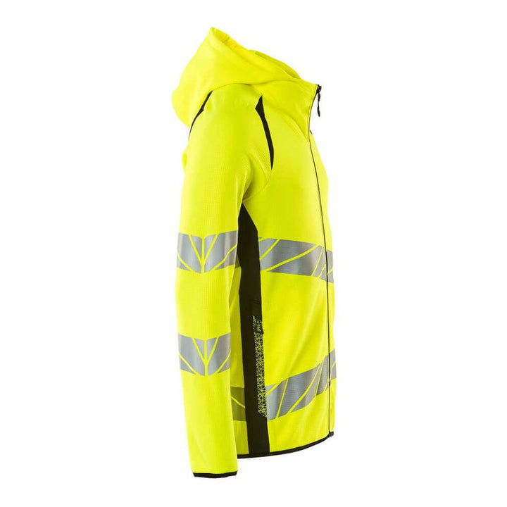 Mascot Hi-Vis Hoodie with zipper 19284-781 Left #colour_hi-vis-yellow-black