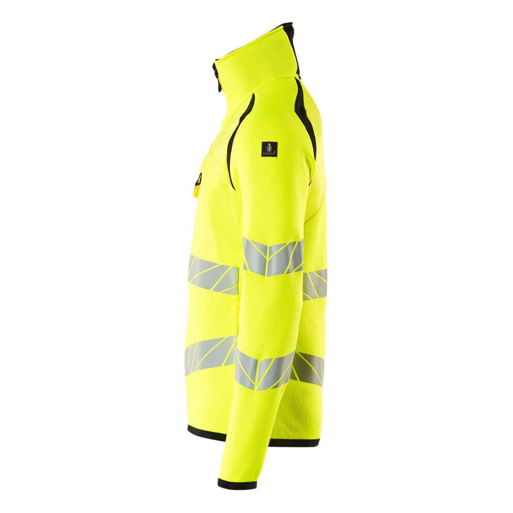 Mascot Hi-Vis Knitted Jumper with half zip 19005-351 Right #colour_hi-vis-yellow-black