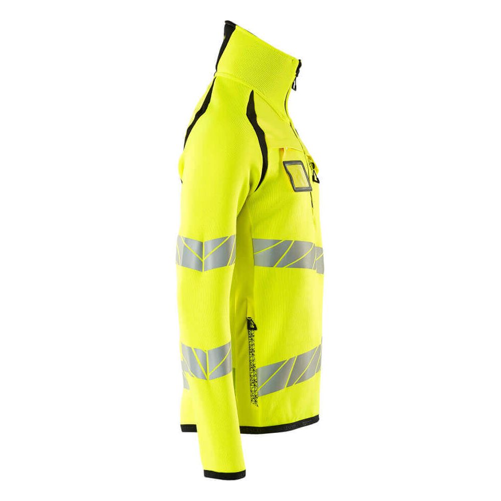 Mascot Hi-Vis Knitted Jumper with half zip 19005-351 Left #colour_hi-vis-yellow-black