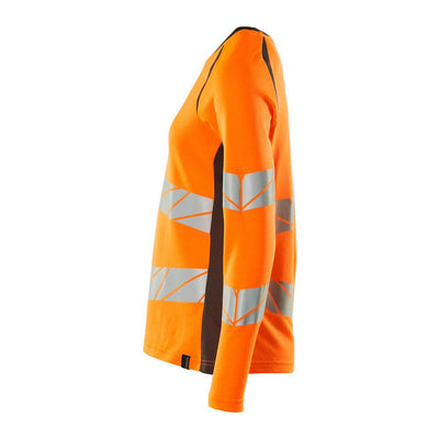 Mascot Hi-Vis Long-sleeve T-shirt 19091-771 Right #colour_hi-vis-orange-dark-anthracite-grey