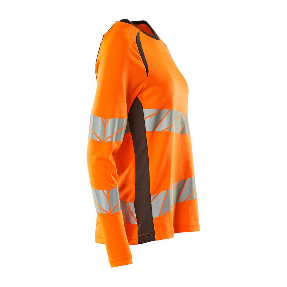 Mascot Hi-Vis Long-sleeve T-shirt 19091-771 Left #colour_hi-vis-orange-dark-anthracite-grey