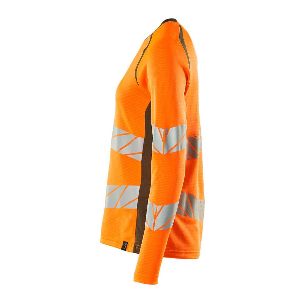 Mascot Hi-Vis Long-sleeve T-shirt 19091-771 Right #colour_hi-vis-orange-moss-green