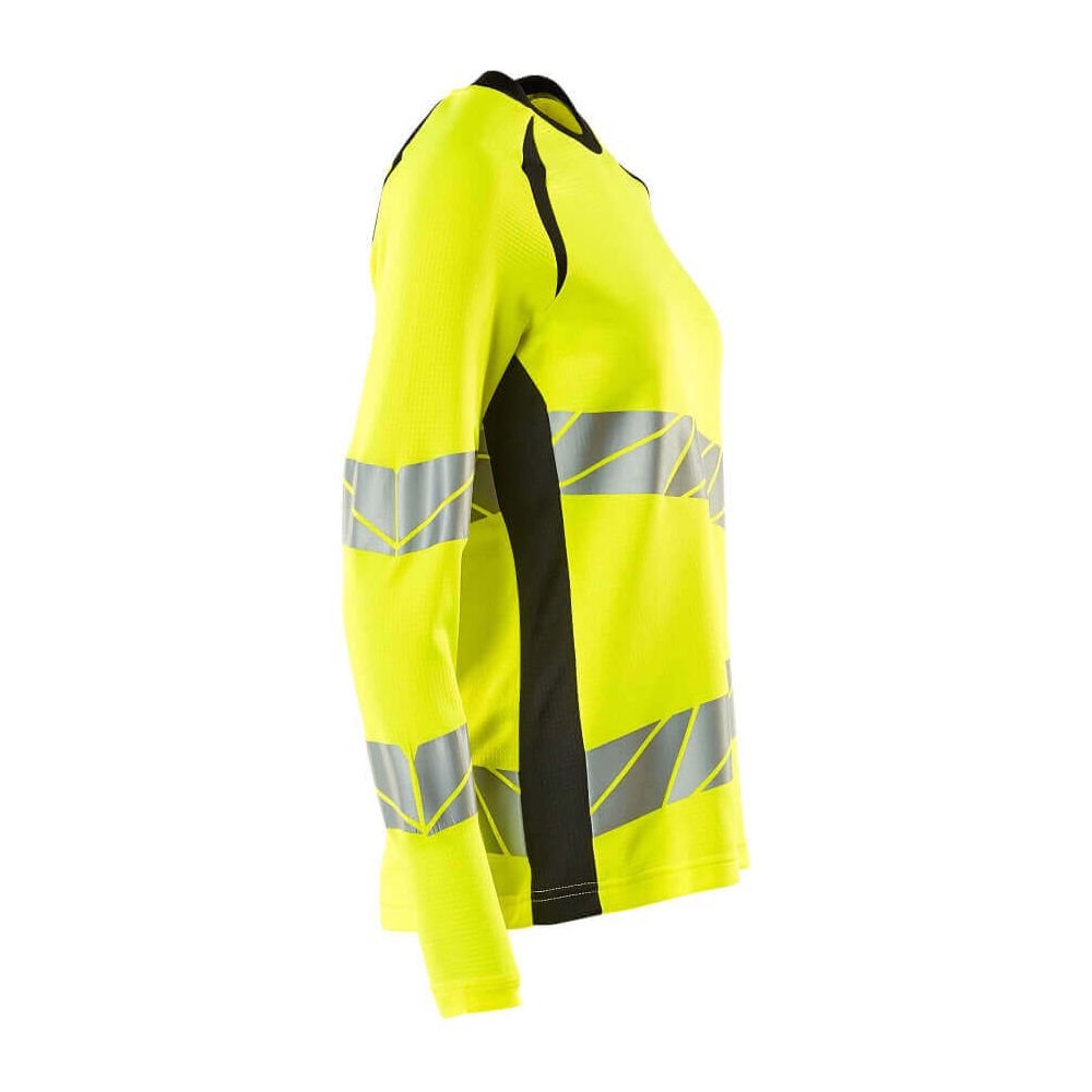 Mascot Hi-Vis Long-sleeve T-shirt 19091-771 Left #colour_hi-vis-yellow-black