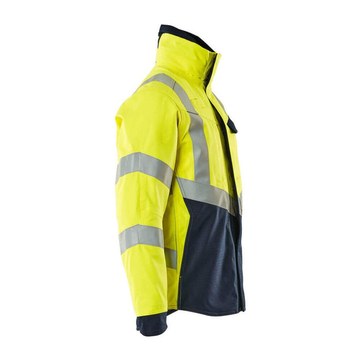 Mascot Hi-Vis Pilot Jacket 19835-217 Left #colour_hi-vis-yellow-dark-navy-blue