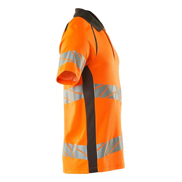 Mascot Hi-Vis Polo Shirt 19083-771 Left #colour_hi-vis-orange-dark-anthracite-grey