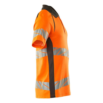 Mascot Hi-Vis Polo Shirt 19083-771 Left #colour_hi-vis-orange-dark-anthracite-grey