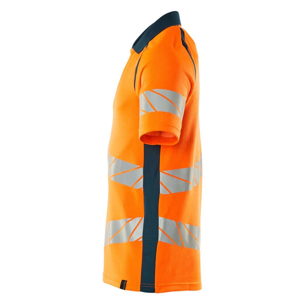 Mascot Hi-Vis Polo Shirt 19083-771 Right #colour_hi-vis-orange-dark-petroleum