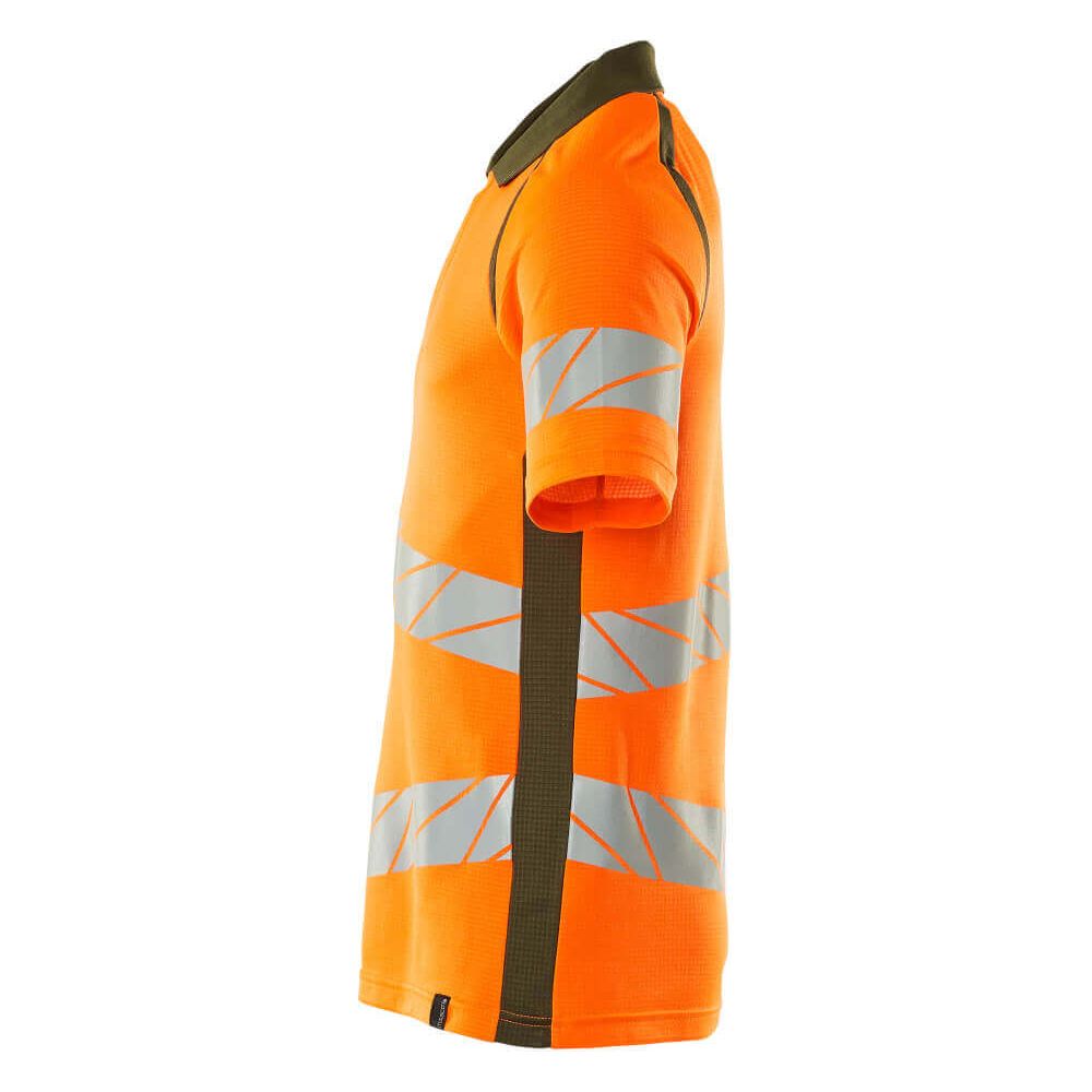 Mascot Hi-Vis Polo Shirt 19083-771 Right #colour_hi-vis-orange-moss-green